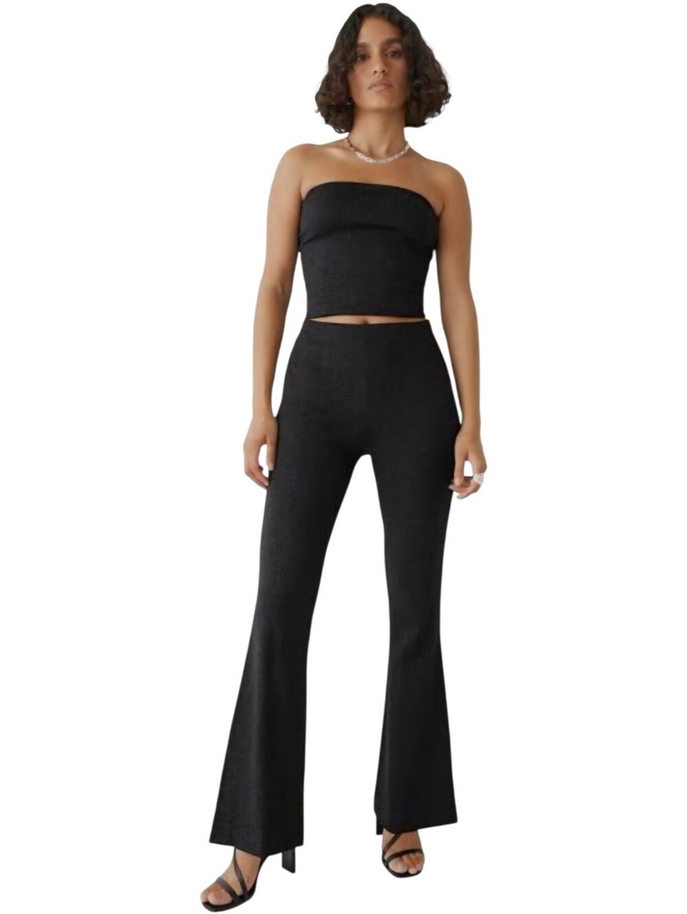 & Other Stories Black Sparkly Flare Pants Size 4